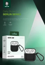 کیف سیلیکونی سری BERLIN برای AIRPODS 4 - مشکی - برند گرین لاین Green lion - تصویر 6