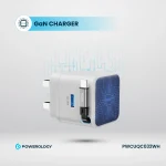 شارژر دو پورت GAN PD35W با کابل جمع شونده - سفید - برند پاورولوژی Powerology - تصویر 9