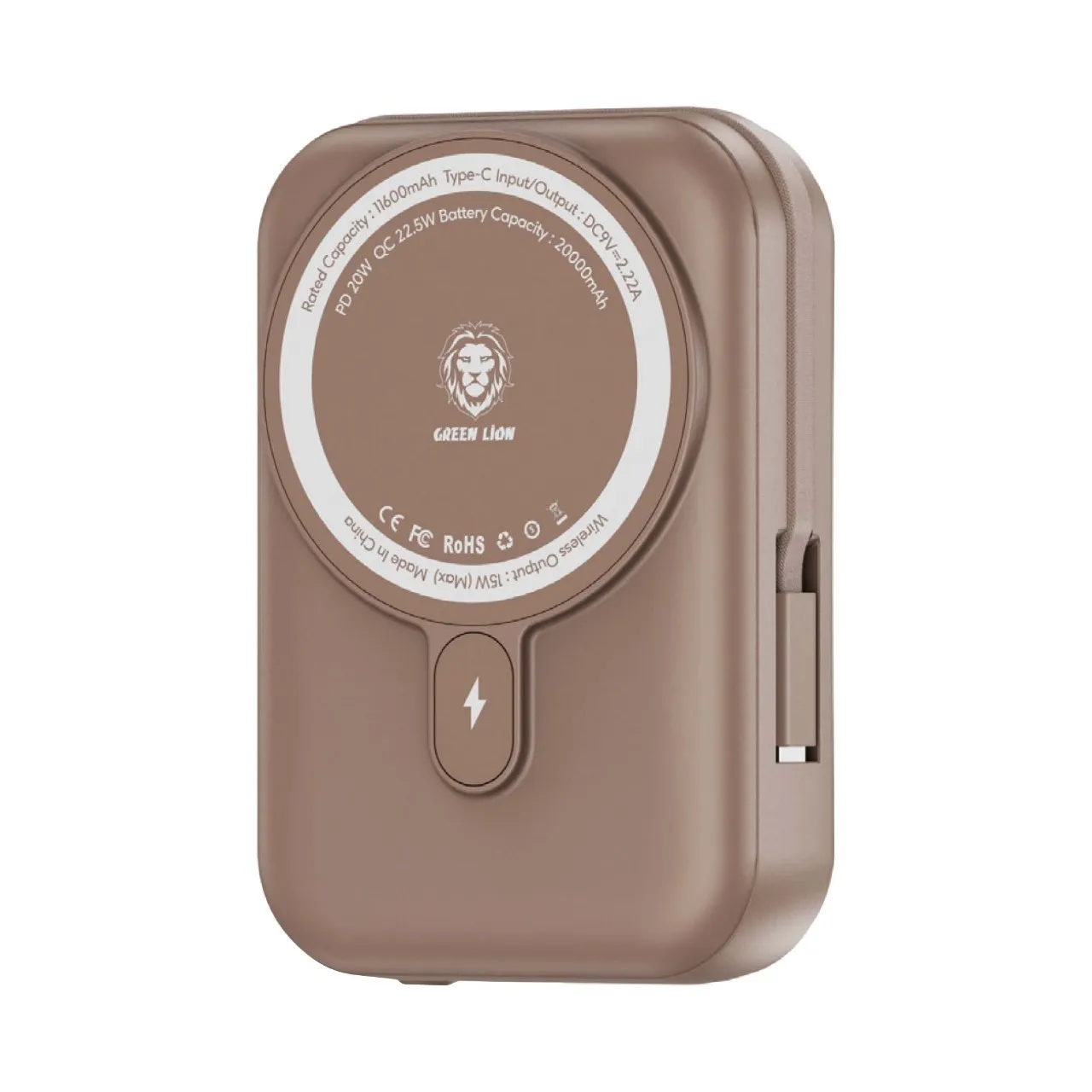 GNMAGPB20KDTI MONACO MAGSAFE POWER BANK 20000MAH با کابل TYPE-C - DESE - برند گرین لاین Green lion GNMAGPB20KDTI MONACO MAGSAFE POWER BANK 20000MAH با کابل TYPE-C - DESE - برند گرین لاین Green lion - تصویر 1