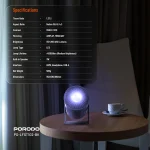 4K PROJECTOR PRO ANDROID 11 با کیستون خودکار - مشکی - برند پرودو Porodo - تصویر 16