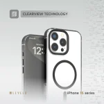 CLAIRE با قاب سپر آلومینیومی برای iPhone 16 PRO - مشکی - برند لِوِلو Levelo - تصویر 10