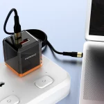 شارژر بریتانیایی PD+QC 20W با پوشش بیرونی شفاف - مشکی/نارنجی - برند پرودو Porodo - تصویر 5