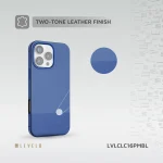 کیف چرمی CUIR TWO TONE برای iPhone 16 PRO MAX- BLUE - برند لِوِلو Levelo - تصویر 14