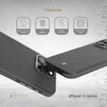 قاب OX CARBON برای آیفون 16 پرو - خاکستری - برند لِوِلو Levelo - تصویر 3