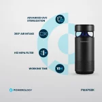 دستگاه تصفیه هوا مینی قابل حمل با استرلیزاسیون LED UVC - BALCK - برند پاورولوژی Powerology - تصویر 4