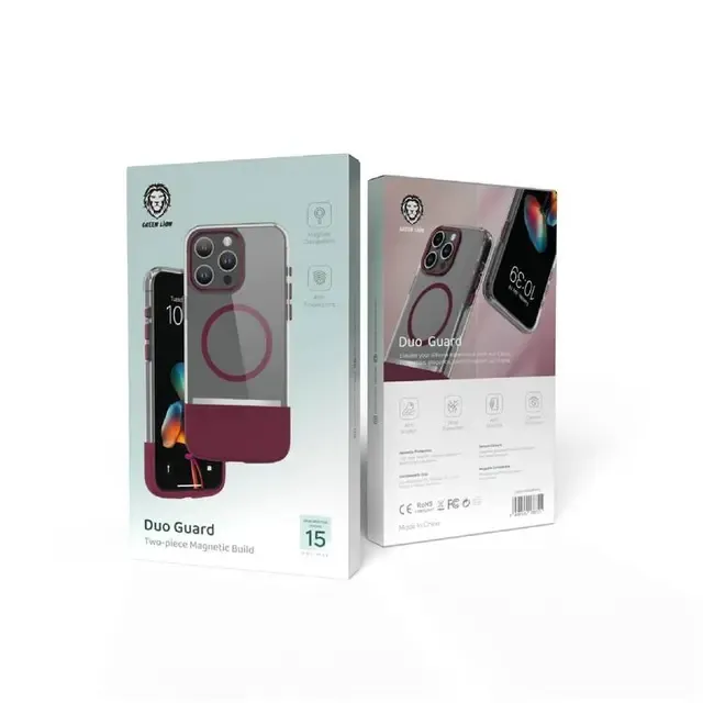 MAGSAFE DOU GUARD MAGNETIC دو تکه برای iPhone 15PRO MAX - ROSE - برند گرین لاین Green lion MAGSAFE DOU GUARD MAGNETIC دو تکه برای iPhone 15PRO MAX - ROSE - برند گرین لاین Green lion - تصویر 1