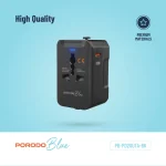 BLUE PD20 UNIVERSAL TRAVEL ADAPTER - BLACK - برند پرودو Porodo - تصویر 5