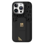 CASE GRIPSTAND MORPHIX با جای کارت برای IPHONE 16 PRO MAX - مشکی - برند لِوِلو Levelo - تصویر 4