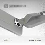 کیف سیلیکونی MORPHIX با دستگیره چرمی برای iPhone 16 PRO MAX- GRAY - برند لِوِلو Levelo - تصویر 2