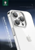 DELGADO PC CASE FOR IPHONE 16 6.1 - CLEAR - برند گرین لاین Green lion - تصویر 6
