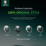 لنز دوربین HD PLUS برای iPhone 16 PRO/16 PROMAX - تیتانیوم طبیعی - برند گرین لاین Green lion - تصویر 7