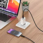 آلوم. کابل بافته آلیاژی TYPE-C به LIGHTNING 30W 1.2M - BLACK - برند پرودو Porodo - تصویر 2