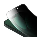 3D SILICONE PLUS ADVANCY PRIVACY EDGE GLASS برای IPHONE 16 PLUS - BLACK - برند گرین لاین Green lion - تصویر 8