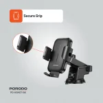 پایه تلفن یونیورسال گیره قابل تنظیم تلفن ماشین - مشکی - برند پرودو Porodo - تصویر 11