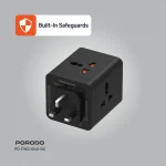 آداپتور PD20W QC 3.0 2A+1 TYPE C - مشکی - برند پرودو Porodo - تصویر 9