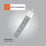 4 سوکت برق متناوب با USB A X2 USB C X4 UK 3M WIRE - WHITE - برند پرودو Porodo - تصویر 5