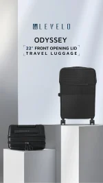چمدان مسافرتی ODYSSEY 22 اینچ درب جلو باز - مشکی - برند لِوِلو Levelo - تصویر 12