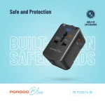 BLUE PD20 UNIVERSAL TRAVEL ADAPTER - BLACK - برند پرودو Porodo - تصویر 4