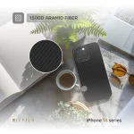 SERGEI 1500D ARAMID FIBER CASE برای iPhone 16 PRO MAX - مشکی مات - برند لِوِلو Levelo - تصویر 7
