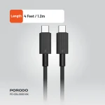 کابل PVC TYPE-C TO C 1.2M - مشکی - برند پرودو Porodo - تصویر 7