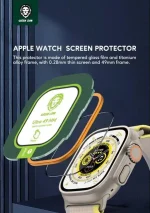 محافظ فوق العاده شیشه HD برای اپل واچ 49 میلی متری - تیتانیوم - برند گرین لاین Green lion - تصویر 9