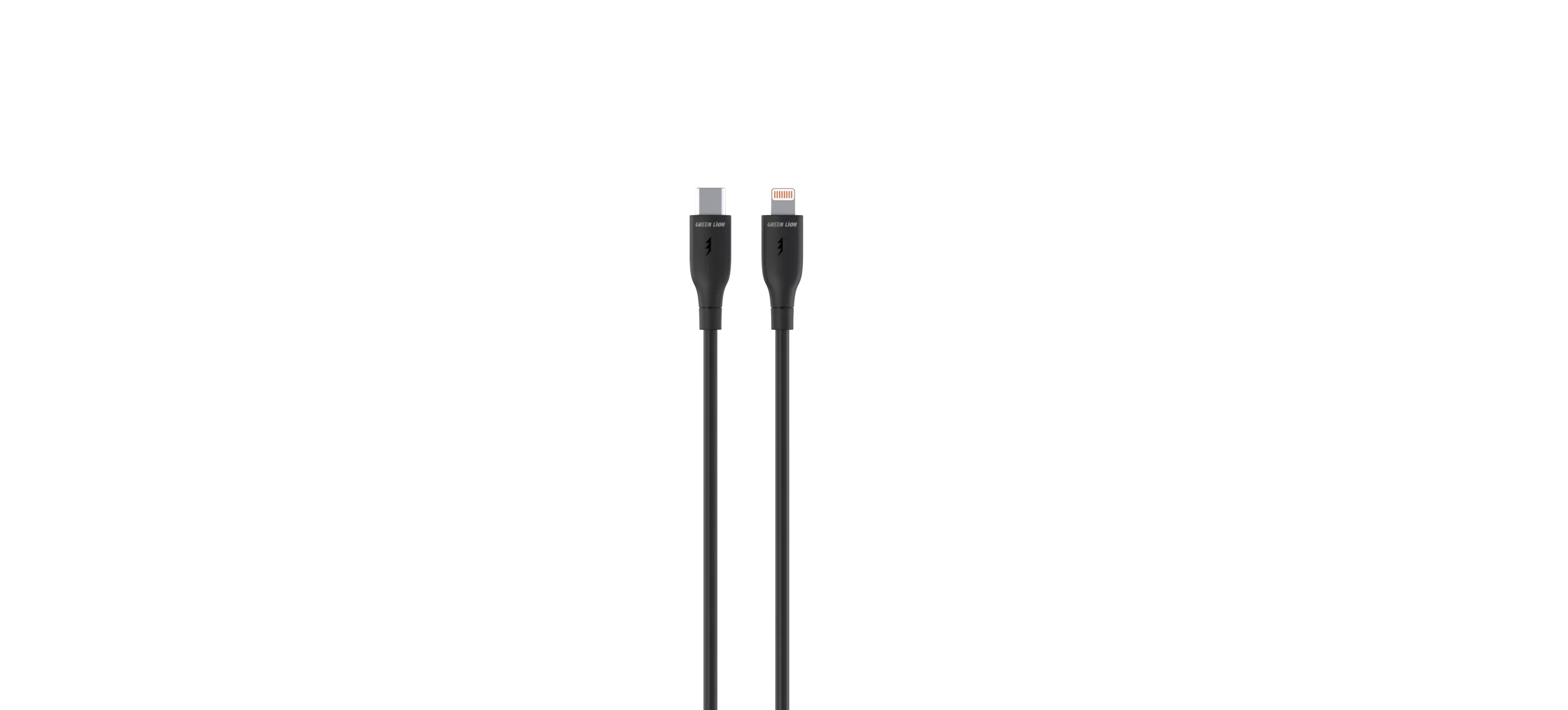 GREEN LION USB-C TO LIGHTNING PVC CABLE 30 CM - BLACK کابل پی وی سی USB-C به لایتنینگ 30 سانتی متر - مشکی - برند گرین لاین Green lion - تصویر 1