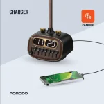 لامپ رومیزی رترو با بلندگو بلوتوث و پورت شارژ USB-A 5V/2.1A - BLAC - برند پرودو Porodo - تصویر 3