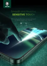3D SILICONE PLUS ADVANCY PRIVACY EDGE GLASS برای iPhone 16 PRO - BLACK - برند گرین لاین Green lion - تصویر 15