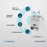 شارژر دو پورت GAN PD35W با کابل جمع شونده - سفید - برند پاورولوژی Powerology - تصویر 12