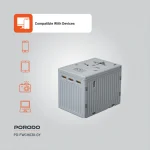 شارژر مسافرتی جهانی PORODO PD65W - خاکستری - برند پرودو Porodo - تصویر 20