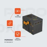شارژر مسافرتی جهانی PORODO PD65W - خاکستری - برند پرودو Porodo - تصویر 11