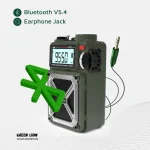 پاوربانک و اسپیکر و رادیو گرین لاین مدل GNVRADIOBTGN خورشیدی رنگ سبز