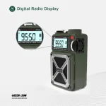 پاوربانک و اسپیکر و رادیو گرین لاین مدل GNVRADIOBTGN خورشیدی رنگ سبز