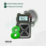 پاوربانک و اسپیکر و رادیو گرین لاین مدل GNVRADIOBTGN خورشیدی رنگ سبز