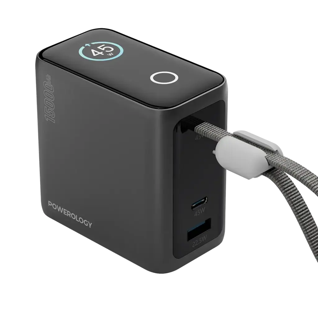 Powerology 15000mAh Mini Power Bank پاوربانک پاورولوژی مدل PPBCHA60 با ظرفیت 15000 میلی آمپر ساعت