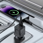 شارژر فندکی 60 وات گرین لاین مدل GNDVC12C کابل usb-c به usb-c