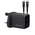 شارژر دیواری 45 وات پاورولوژی مدل PWP4845ACTOCBK با کابل USB-C به USB-C