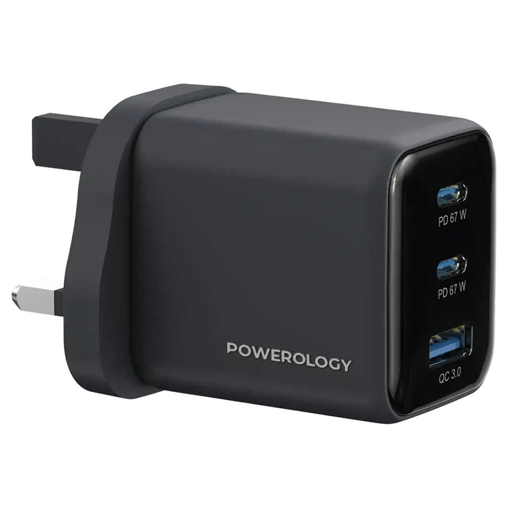 Powerology Volt-X 67W Multi-Port Gan Wall Charger شارژر دیواری 67 وات پاورولوژی مدل PWP5467BK