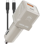 شارژر فندکی 60 وات گرین لاین مدل GNDVC12C کابل usb-c به usb-c