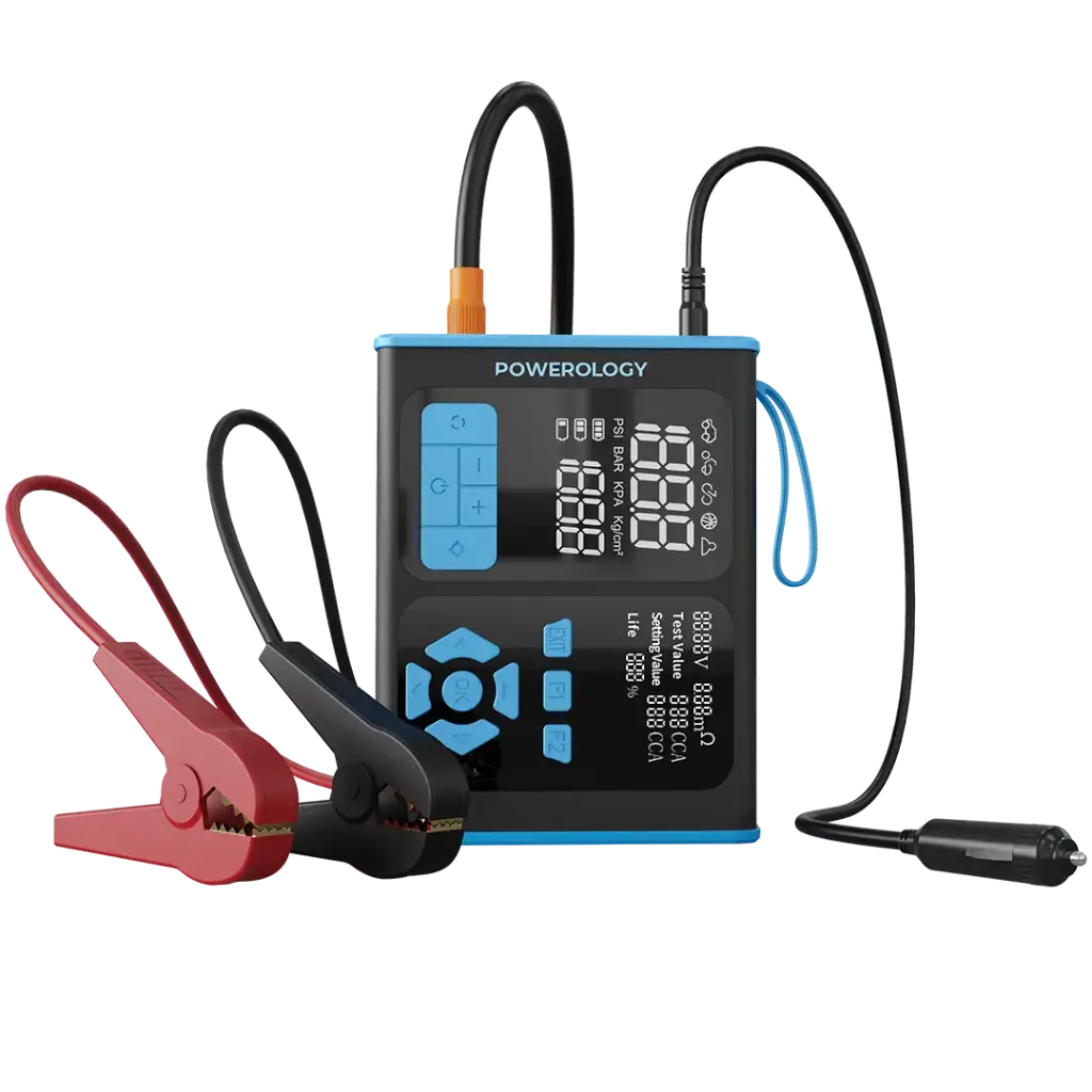 Powerology Jump Starter, Air Inflator & OBD II Car Fault Diagnosis Tool جامپ استاتر و پمپ باد پاورولوژی مدل PPBCHA95BKBU