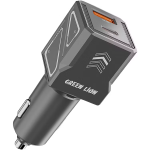 شارژر فندکی 60 وات گرین لاین مدل GNDVC12C کابل usb-c به usb-c