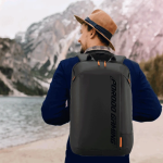 Laptop Backpack PDX533 - Water-Resistant PU, USB-C Port, Black/Orange - تصویر 7