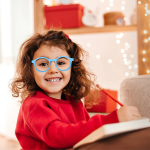 Anti-Blue Light Kids Glasses, Digital Eye Strain Relief, Lightweight Design, Perfect Kid-Fit - Blue - تصویر 2