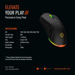 Gaming Mouse PDX322 - 7200 DPI, RGB, Black - تصویر 4