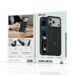 Silicone Stand Case for iPhone 18 Pro Max, 360° Rotating Stand - Black - تصویر 12