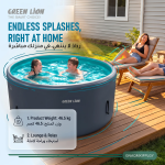 AQUA MAX Inflatable Pool, 8700L Capacity, 3.7M Diameter & 1.2M Depth, Electric Air Pump Included - Grey - تصویر 3