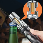 Navigator 3-in-1 Gas Torch Lighter Windproof Jet Flame Refillable Butane with Compass & Bottle Opener - Silver - تصویر 4