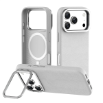TROPEZ MagSafe Case with Metal Kickstand for iPhone 18/17 Pro - Silver - تصویر 3
