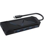 USB-C Hub PDX520-BK - 9-in-1, 100W PD, RGB, Black - تصویر 3
