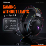 Gaming ALOMA Wired Gaming Headphones 50mm Drivers RGB Soft Over-Ear Pads Mic for PC Consoles - Black - تصویر 4